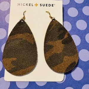NWT Nickel & Suede Earrings